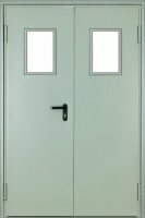 Дверь противопожарная двупольная остекленная по низкой цене / Купить дверь противопожарную двупольную остекленную в Москве